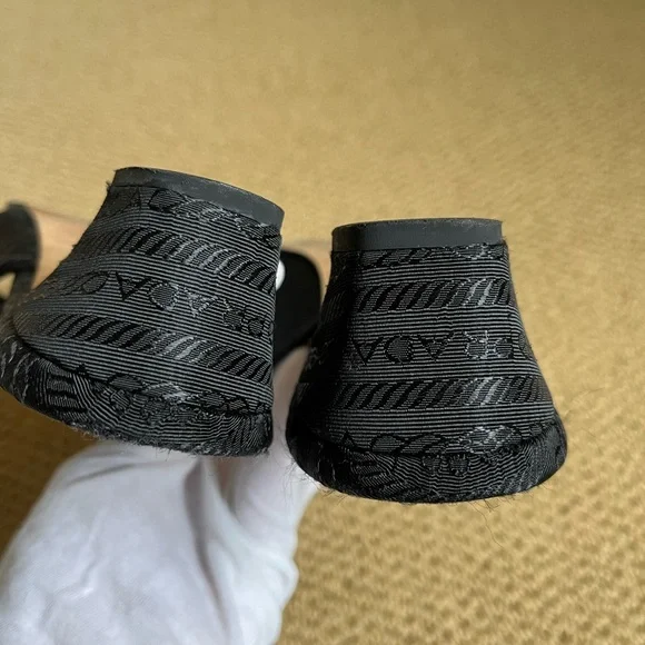 Prada Vintage Black Logo Toe-Post Sandals - Picture 12 of 16